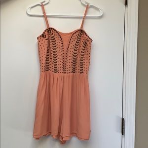 NEW Audrey Studded Romper in Peach Sz S